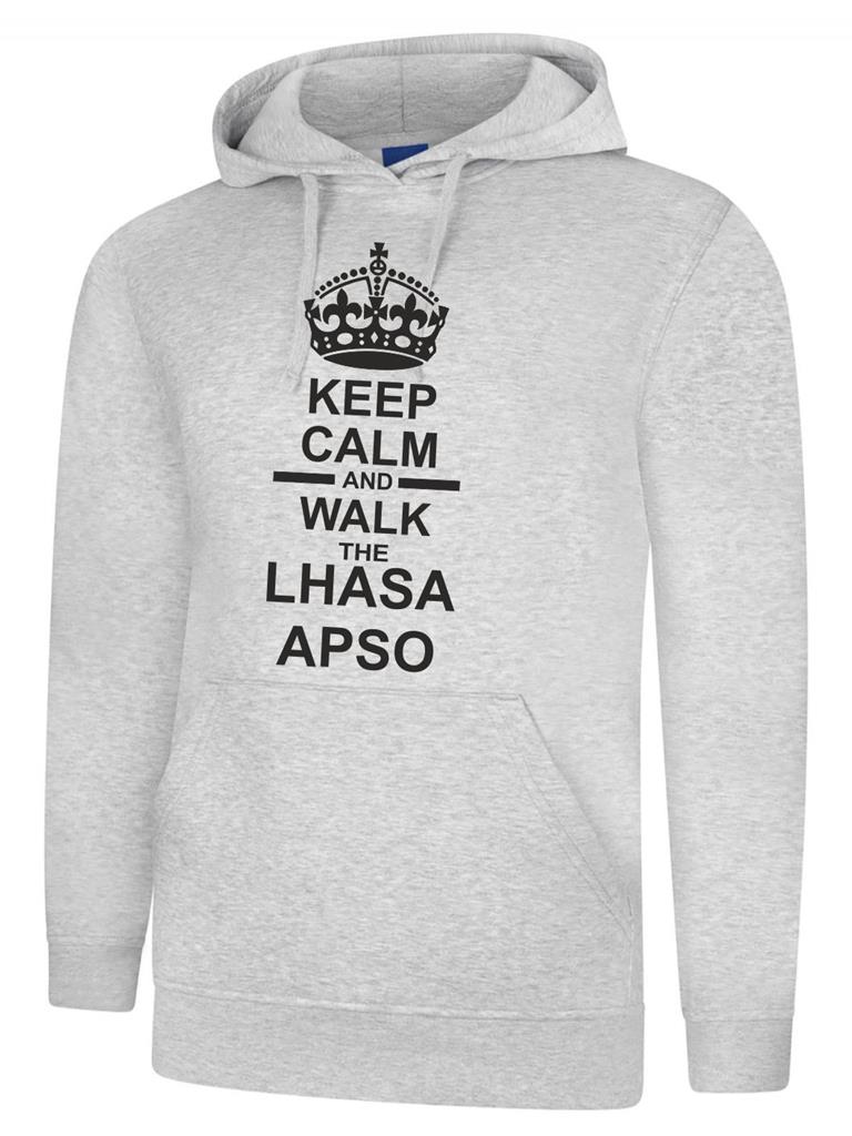 Keep Calm & Walk The Lhasa Apso Dog Mens Womens Hoody Hoodie Hooded Sweatshirt - Picture 4 of 10