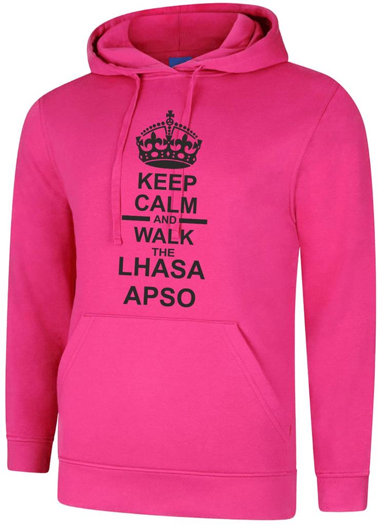 Keep Calm & Walk The Lhasa Apso Dog Mens Womens Hoody Hoodie Hooded Sweatshirt - Picture 5 of 10