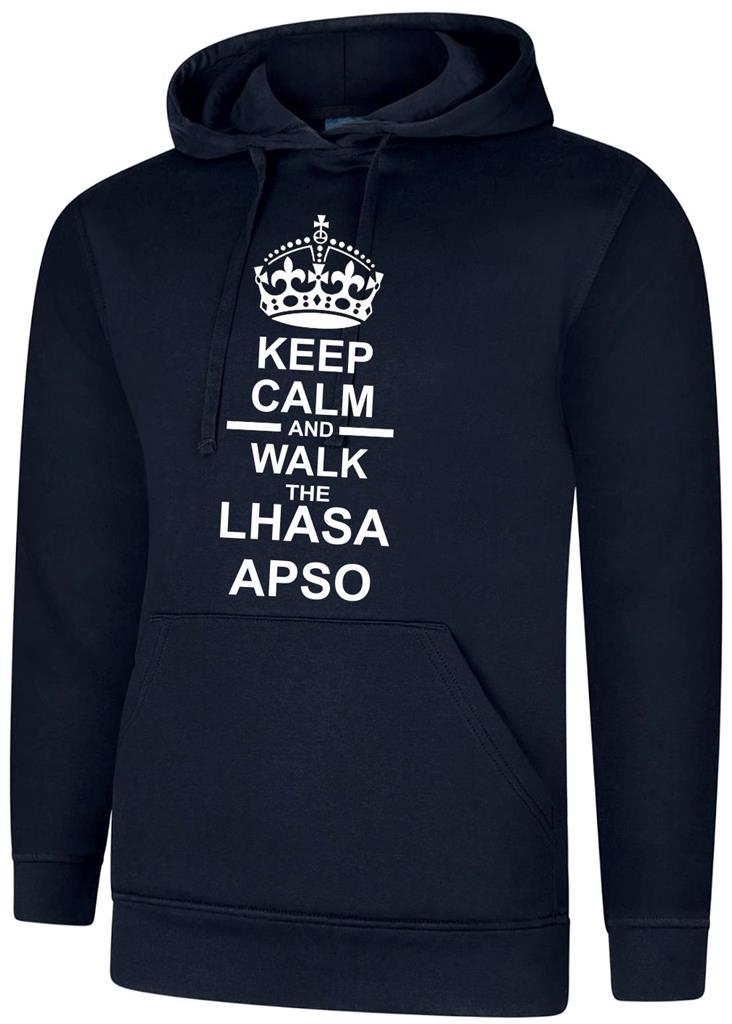 Keep Calm & Walk The Lhasa Apso Dog Mens Womens Hoody Hoodie Hooded Sweatshirt - Picture 7 of 10