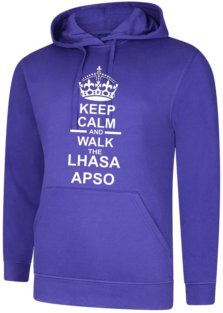 Keep Calm & Walk The Lhasa Apso Dog Mens Womens Hoody Hoodie Hooded Sweatshirt - Picture 8 of 10
