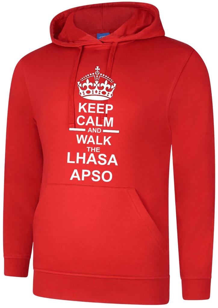 Keep Calm & Walk The Lhasa Apso Dog Mens Womens Hoody Hoodie Hooded Sweatshirt - Picture 9 of 10