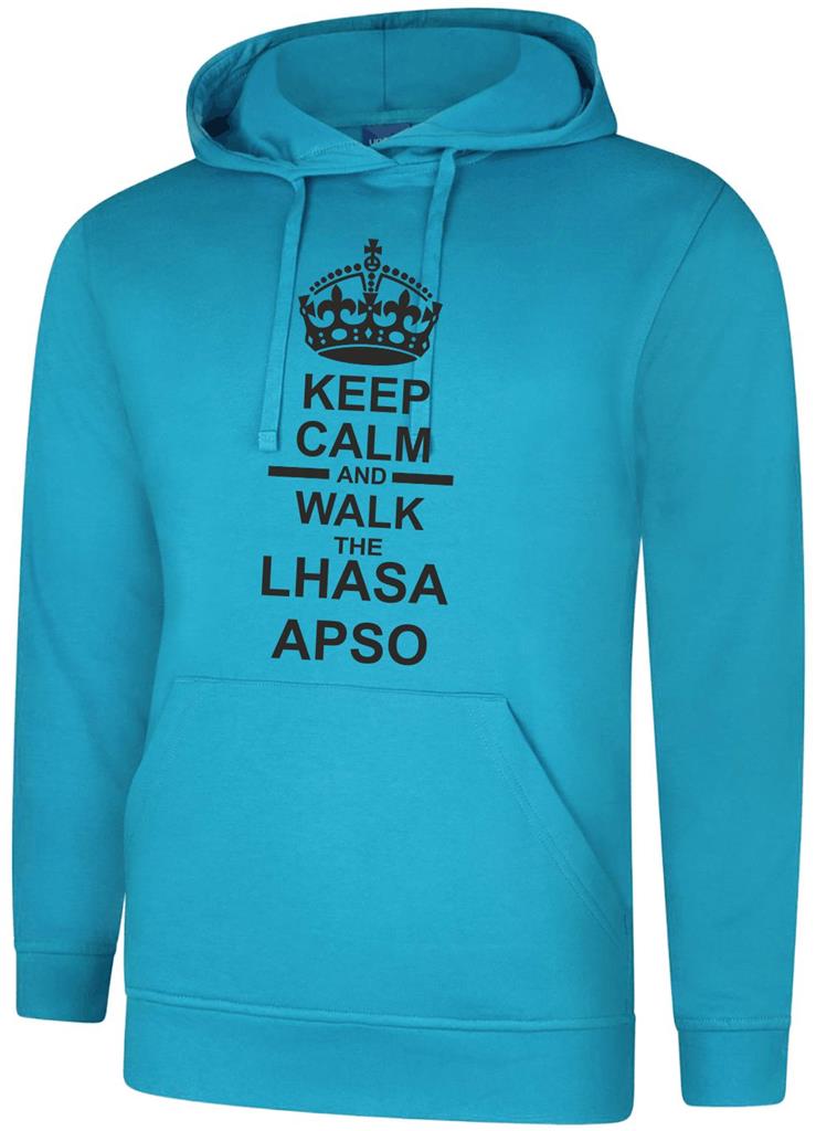 Keep Calm & Walk The Lhasa Apso Dog Mens Womens Hoody Hoodie Hooded Sweatshirt - Picture 10 of 10