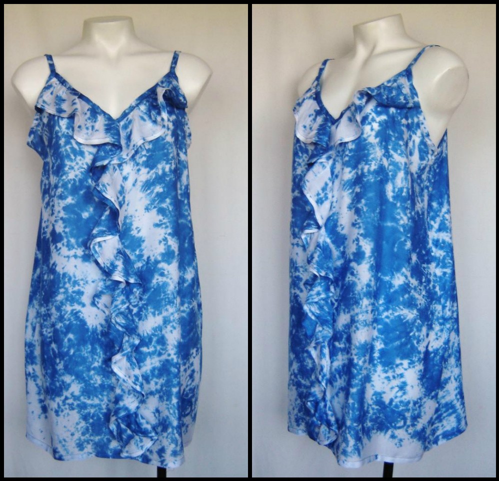Frilled Tie Dye Boho Shoestring Strap Beachwear Dress 8 - 14 Au | eBay
