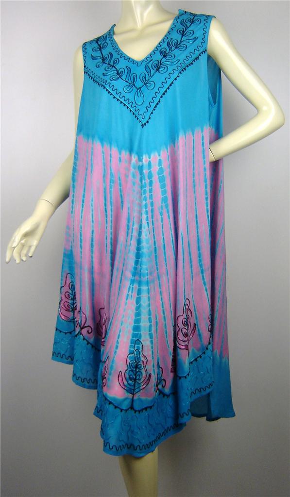 Plus Size Tie Dye FESTIVAL Beachwear Umbrella Dress Sz 16 - 24 Au | eBay