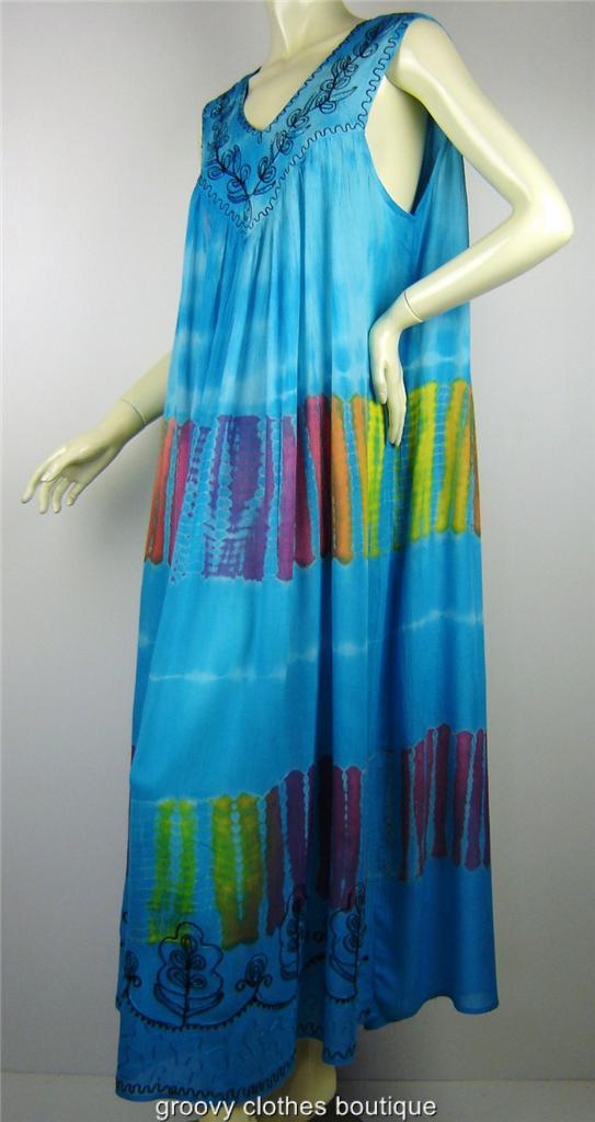 Plus Size Tie Dye FESTIVAL Beachwear Boho Maxi Dress 18 - 30 Au | eBay