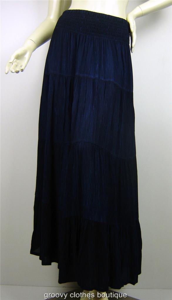 FESTIVAL - Layered Maxi Crinkle Tie Dye Gypsy PEASANT Skirt Sz 8 - 16 ...