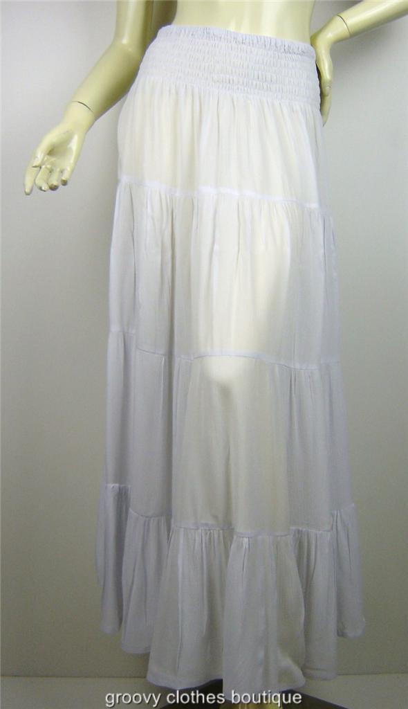 FESTIVAL - Layered Maxi Crinkle Tie Dye Gypsy PEASANT Skirt Sz 8 - 16 ...