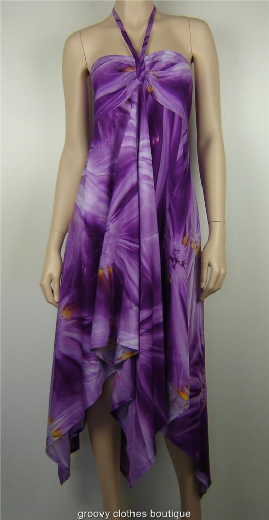 FESTIVAL - Starburst Tie Front Handkerchief Hem Dress Sz 16 - 20 Au | eBay