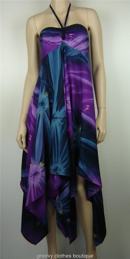 Starburst Tie Front Neck Handkerchief Hem FESTIVAL Dress Size 6 - 10 Au ...