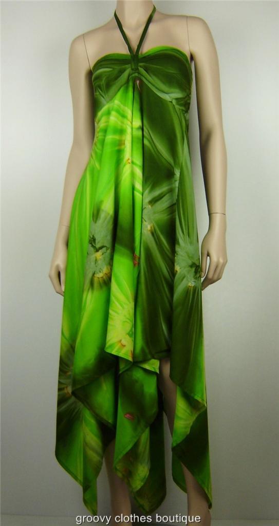 FESTIVAL - Starburst Tie Front Handkerchief Hem Dress Sz 16 - 20 Au | eBay