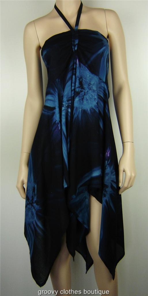 FESTIVAL - Starburst Halter Handkerchief Hem Top/Dress 10 - 16 Au | eBay