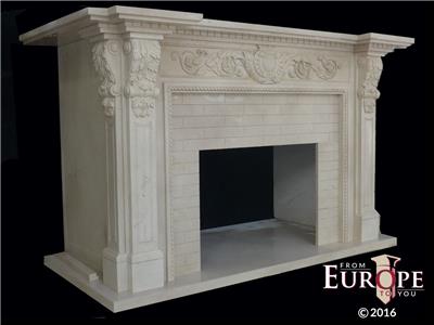 Beautiful Hand Carved Marble Estate Victorian Style Fireplace