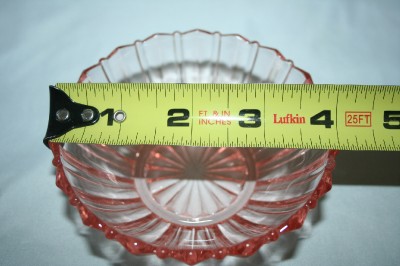 Hocking Fortune Pink Depression Glass Handled Dessert Bowl