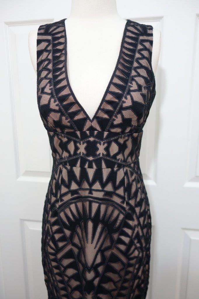 AUTH $468 BCBG MAX AZRIA Maranda Burnout Lace Dress Black | eBay