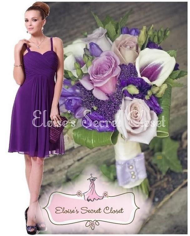 BNWT AMY Violet Purple Chiffon Prom Evening Bridesmaid Occasion Dress ...