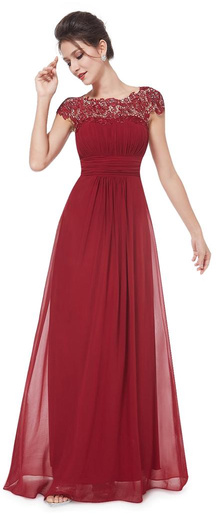 BNWT KATIE Cranberry Red Lace Maxi Prom Evening Bridesmaid Ballgown ...