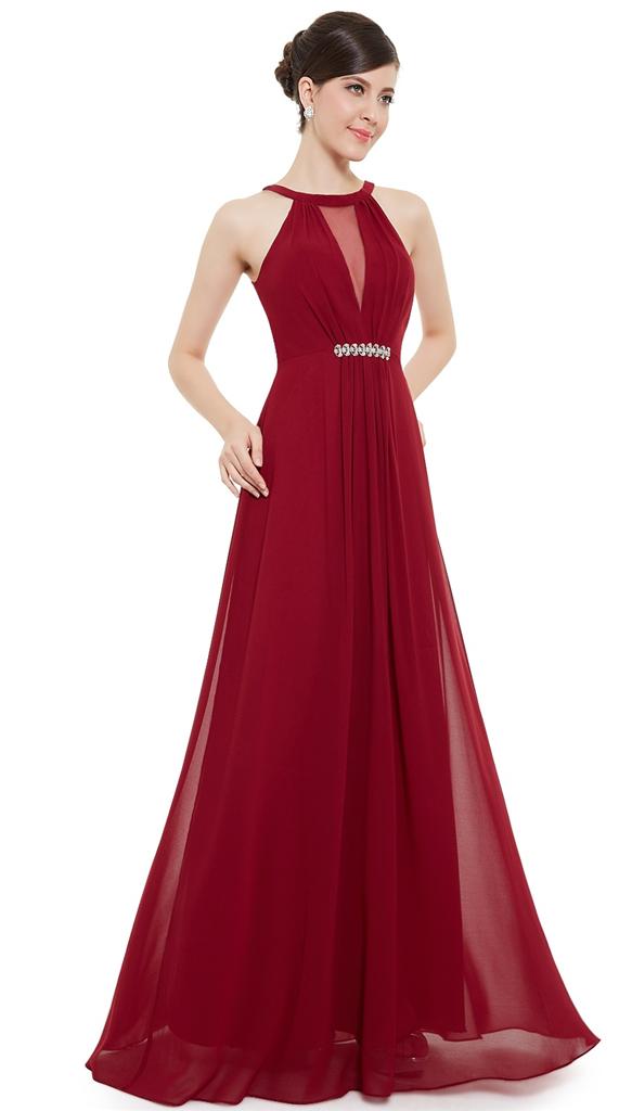 BNWT ORLA Cranberry Red Chiffon Maxi Prom Evening Bridesmaid Dress UK 6 ...