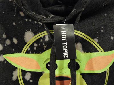 Star Wars Mad Engine Grogu Baby Yoda Hot Topic Distressed Hoodie