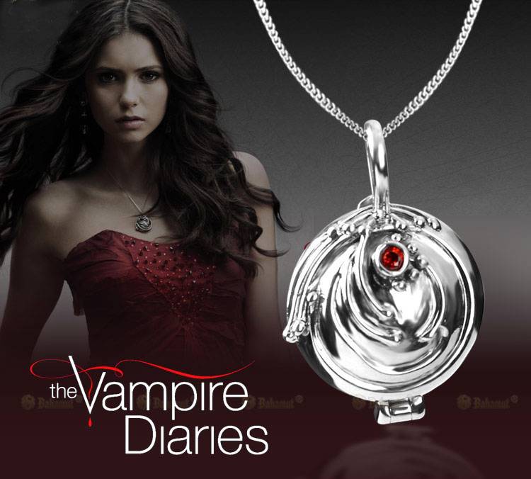 925 Sterling Silver New Vampire Diaries Elena Locket Vervain Pendant Necklace