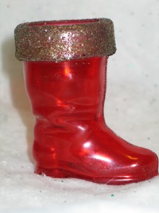 Vintage Christmas Rosbro Plastic Santa Boot Candy Container Gold Rim | eBay