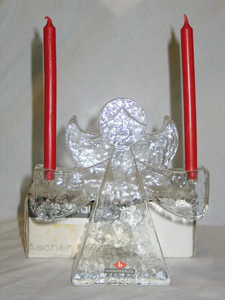 Image is loading wiesenthalhutte ascher crystal angel candle holder iob