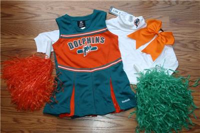 CHEERLEADER OUTFIT COSTUME HALLOWEEN ORANGE GLITTER BOW 2T 2 POM POM 5 PC SET