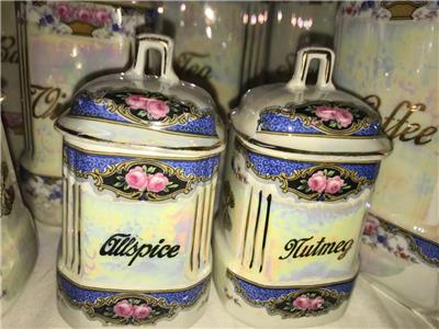 大流行中！ Vintage JB &W BAvaria Pearl Luster German Canister 14P Set コレクション