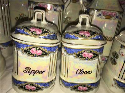 大学 兄弟割引 Vintage JB &W BAvaria Pearl Luster German Canister 14P Set コレクション