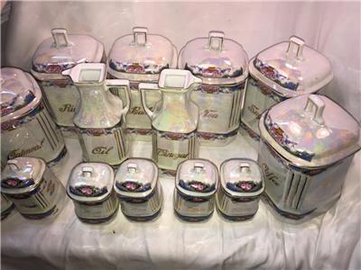 Vintage JB &W BAvaria Pearl Luster German Canister 14P Set