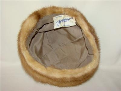 Amrose New York Vintage Cream Furr Pill Hat Vintage 1930s Caramel Mink Fur Hat by Amrose New York - Etsy main image 3