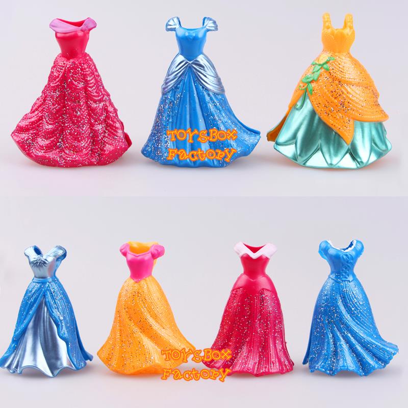 7x Princess Belle Rapunzel Cinderella Snow White MagiClip Barbie Doll Toy Figure