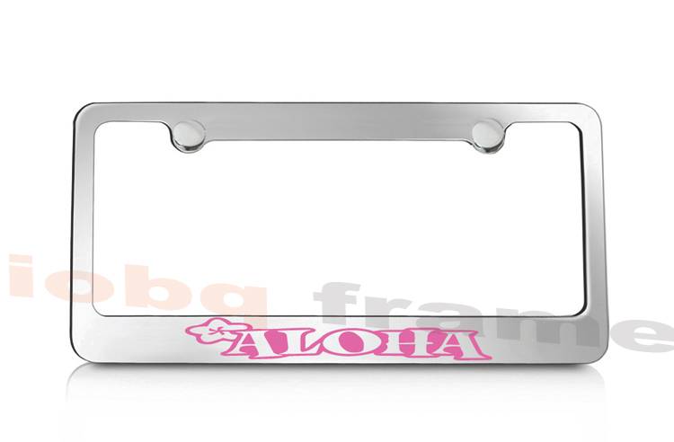 Free Caps PLUMERIA ALOHA hawaii hawaiian pink supreme license plate frame