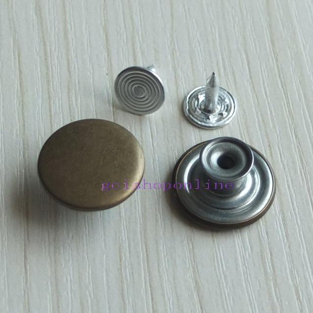 17 mm 0,67" mirar dentro fino Jean Tack botón a presión remache sin coser 10 25 50 100 - Imagen 3 de 4