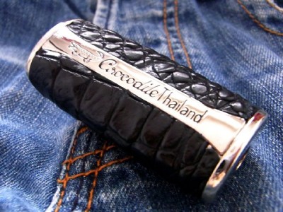 genuine crocodile skin leathr lighters black